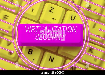 Testo che mostra Inspiration Virtualization Security. Business idea applicazione di ambiente virtuale ai giochi per computer Foto Stock