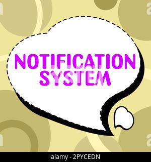 Sistema di notifica per la visualizzazione dei segnali. Concetto di Internet non dimenticate di essere connessi reti sociali Foto Stock