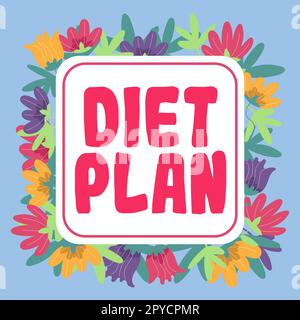 Scrittura a mano testo Diet Plan. Concetto che significa uso di un apporto specifico di nutrizione per motivi di gestione della salute Foto Stock