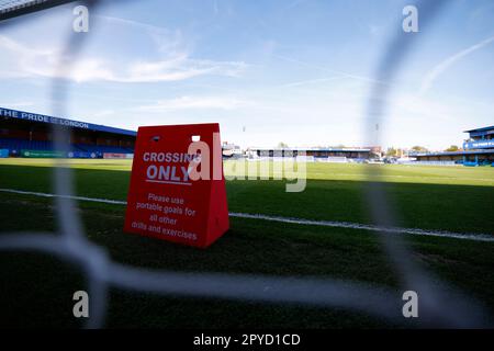 Londra, Regno Unito. 03rd maggio, 2023. Londra, Inghilterra, maggio 3rd 2023: Dettaglio della segnaletica prima della partita di calcio della Super League femminile di Barclays fa tra Chelsea e Liverpool a Kingsmeadow a Londra, Inghilterra. (James Whitehead/SPP) Credit: SPP Sport Press Photo. /Alamy Live News Foto Stock