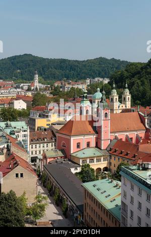 Si affaccia sulla città di Lubiana in Slovenia Foto Stock