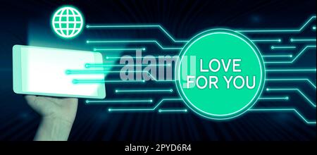 Segno che mostra l'amore per voi. Foto concettuale sensazione di affetto per l'amante o vicino uno Foto Stock