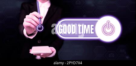 Tempo di visualizzazione concettuale. Idea di affari il momento giusto per fare qualcosa o per qualcosa accadere Foto Stock