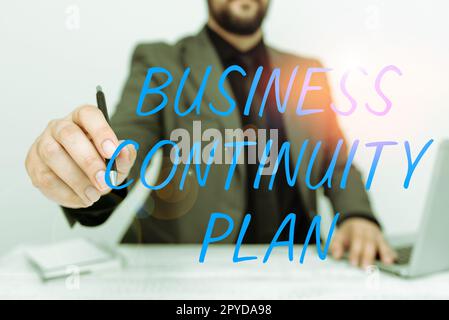 Visualizzazione concettuale piano di continuità aziendale. La fotografia concettuale che crea i sistemi di prevenzione affrontare potenziali minacce Foto Stock