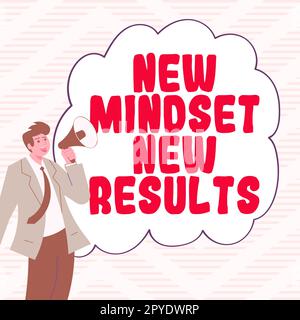 Segno che mostra nuovo mindset nuovi risultati. Idea di business aperta alle opportunità Nessun limite pensare più grande Foto Stock