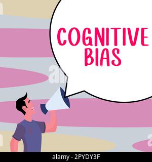 Bias cognitivo di visualizzazione concettuale. Parola per il trattamento psicologico per i disturbi mentali Foto Stock