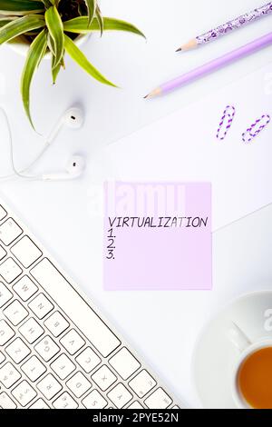 Testo che mostra Inspiration Virtualization. Applicazione di concetto aziendale di ambiente virtuale ai giochi per computer Foto Stock