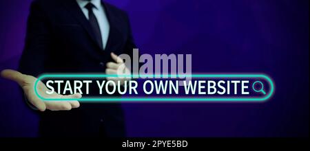 Scrittura a mano del testo Avvia il tuo sito web. Il concetto di affari serve come estensione di un biglietto da visita un luogo personale Foto Stock