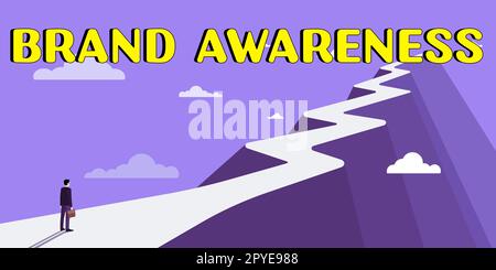 Esposizione concettuale consapevolezza del marchio. Il nome della vetrina aziendale identifica un venditore buono come distinto da quelli di un altro venditore Foto Stock