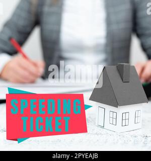 Scrittura visualizzazione testo biglietto velocità. Test psicologico di idea di business per la massima velocità di esecuzione di un'attività Foto Stock