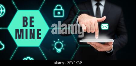 La visualizzazione concettuale è miniera. Panoramica aziendale come una persona più di un amico e vorrebbe datarli Foto Stock