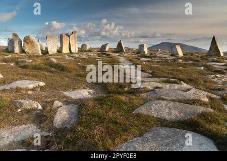 La svolta di Deirbhile sul sentiero delle sculture sulla Wild Atlantic Way nel Mayo settentrionale in Irlanda Foto Stock