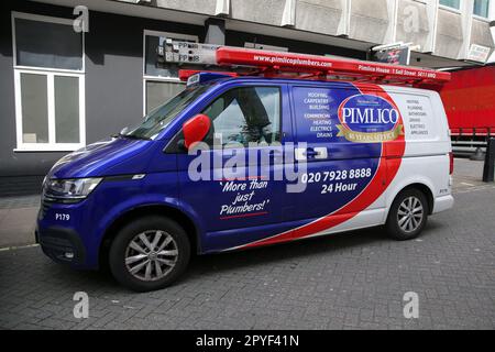 Londra, Regno Unito. 03rd maggio, 2023. Pimlico furgone idraulico parcheggiato su una strada a Londra. (Foto di Steve Taylor/SOPA Images/Sipa USA) Credit: Sipa USA/Alamy Live News Foto Stock