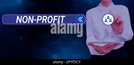 Testo che mostra ispirazione senza scopo di lucro. Vetrina aziendale che fornisce prodotti o servizi senza dover pagare in cambio Foto Stock