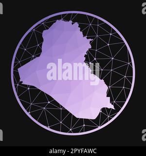 Icona della Repubblica dell'Iraq. Mappa poligonale vettoriale del paese. Icona della Repubblica dell'Iraq in stile geometrico. Illustrazione Vettoriale