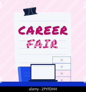 Testo che mostra l'ispirazione Career Fair. Business showcase un evento in cui chi cerca lavoro può incontrare i possibili datori di lavoro Foto Stock