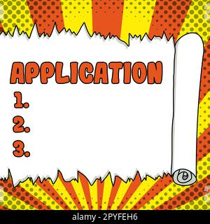 Scrittura visualizzazione testo applicazione. Business idea un ordine per qualcosa di formale e di solito forma scritta Foto Stock