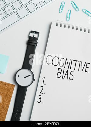 Bias cognitivo di visualizzazione concettuale. Business vetrina trattamento psicologico per i disturbi mentali Foto Stock