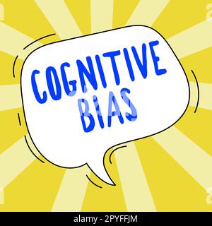 Scrittura manuale del testo Bias cognitivo. Trattamento fotopsicologico concettuale per disturbi mentali Foto Stock