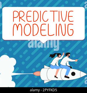 Scrittura con visualizzazione del testo Predictive Modeling (modellazione predittiva). Strategia di manutenzione della vetrina aziendale basata sull'analisi predittiva Foto Stock