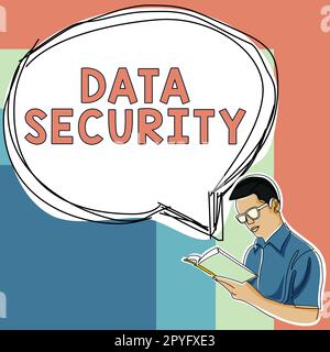 Didascalia concettuale sicurezza dei dati. Word for Confidentiality Backup di crittografia del disco protezione della password Foto Stock