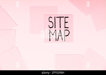 Visualizzazione concettuale Mappa del sito. Idea aziendale progettata per aiutare sia gli utenti che i motori di ricerca a navigare nel sito Foto Stock