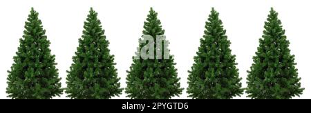 Albero di natale isolato su sfondo bianco Foto Stock