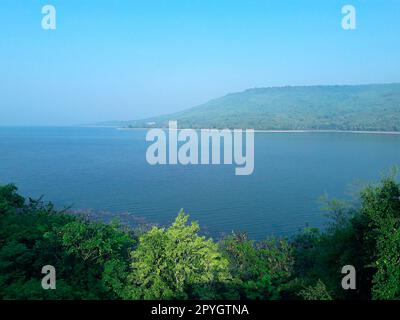 Vista di Dam, la diga si trova sulla in provincia Thailandia Foto Stock