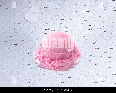 Gelato che si scioglie su goccia di fondo acqua Foto Stock