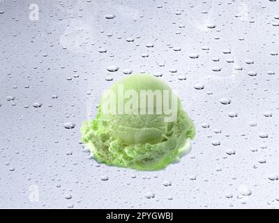 Gelato che si scioglie su goccia di fondo acqua Foto Stock