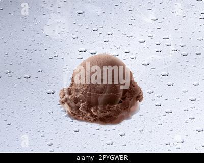 Gelato che si scioglie su goccia di fondo acqua Foto Stock