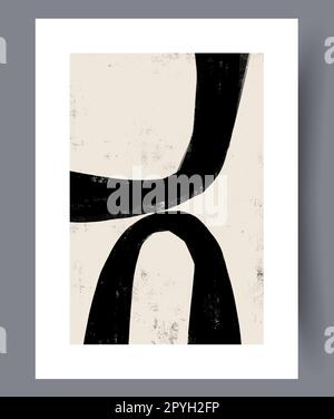 Contorno astratto fantasia minimalistico muro di stampa. Sfondo decorativo contemporaneo con fantasia. Opere d'arte da parete per il design degli interni. Stampa min Foto Stock