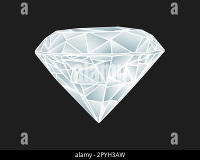 Un diamante realistico. Nessuna mesh sfumata su sfondo nero Foto Stock