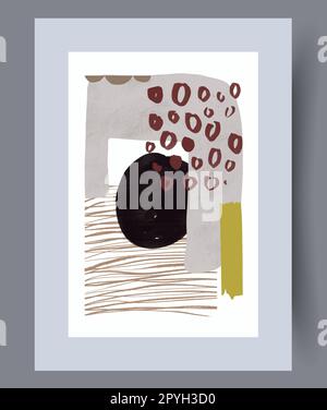 Spot astratti surrealismo bohémien muro art stampa. Poster stampabile con spot astratti minimi. Opere d'arte da parete per il design degli interni. Decorazioni contemporanee Foto Stock