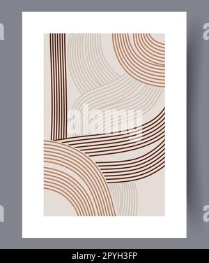 Linee astratte geometria caotica parete stampa. Sfondo decorativo contemporaneo con geometria. Opere d'arte da parete per il design degli interni. Minimo stampabile Foto Stock