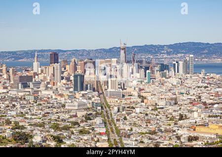 Vista aerea del centro cittadino di San Francisco Foto Stock