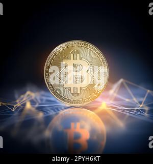 Concetto di moneta virtuale Bitcoin Money Foto Stock