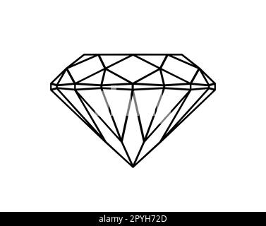 Diamanti in uno stile piatto. Icone astratte di diamante nero. Segno di contorno lineare. icona logo design diamanti Foto Stock