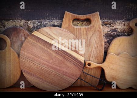 Svuotare il taglio di pannelli su sfondo di legno Foto Stock
