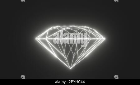 Diamante brillante al neon Foto Stock