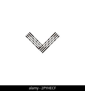Piegatura a V, linee simbolo geometrico semplice vettore logo Illustrazione Vettoriale