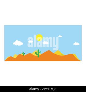 Deserto, natura, pomeriggio simbolo geometrico semplice logo vettore Illustrazione Vettoriale