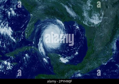 Un uragano dallo spazio esterno, un ciclone atmosferico. Elementi di questa immagine fornito NASA. Foto di alta qualità Foto Stock