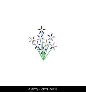Fiori, piante, colori simbolo geometrico semplice logo vettore Illustrazione Vettoriale