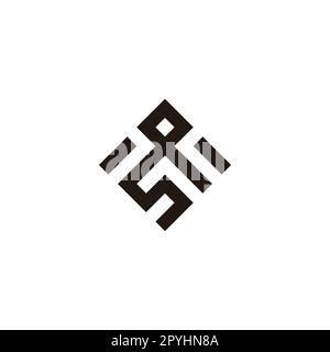 Lettera sp Connect, simbolo geometrico quadrato semplice vettore logo Illustrazione Vettoriale