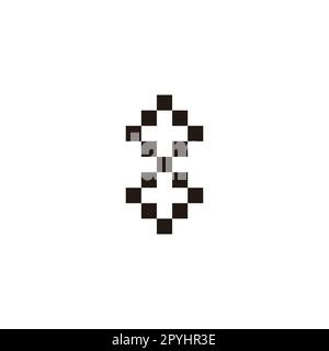 Numero 8 più, quadrati simbolo geometrico semplice vettore logo Illustrazione Vettoriale