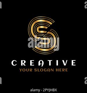 Modello con logo Letter S. Logo lettera S. iniziale. icona del logo lettera s. Illustrazione Vettoriale