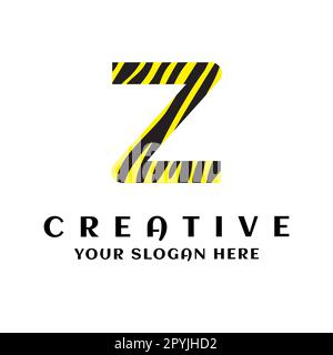 Modello con logo lettera Z. Logo lettera Z iniziale. Utilizzabile per i logo aziendali e di branding. Elemento modello di design con logo vettoriale piatto. Illustrazione Vettoriale