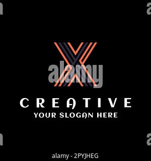 Modello con logo Letter X. Logo iniziale con lettera X. icona con il logo della lettera x. Illustrazione Vettoriale