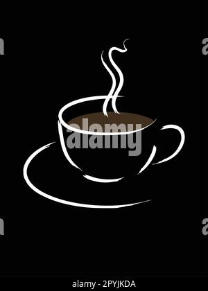 Semplice schizzo di una tazza di caffè Illustrazione Vettoriale